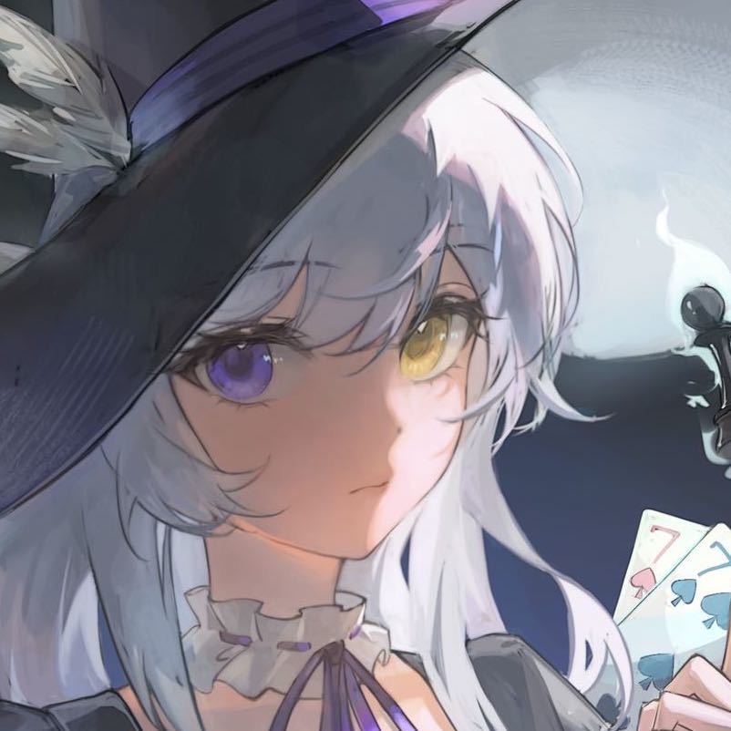 wizz 定制立绘 — 手持棋子与扑克的魔女
